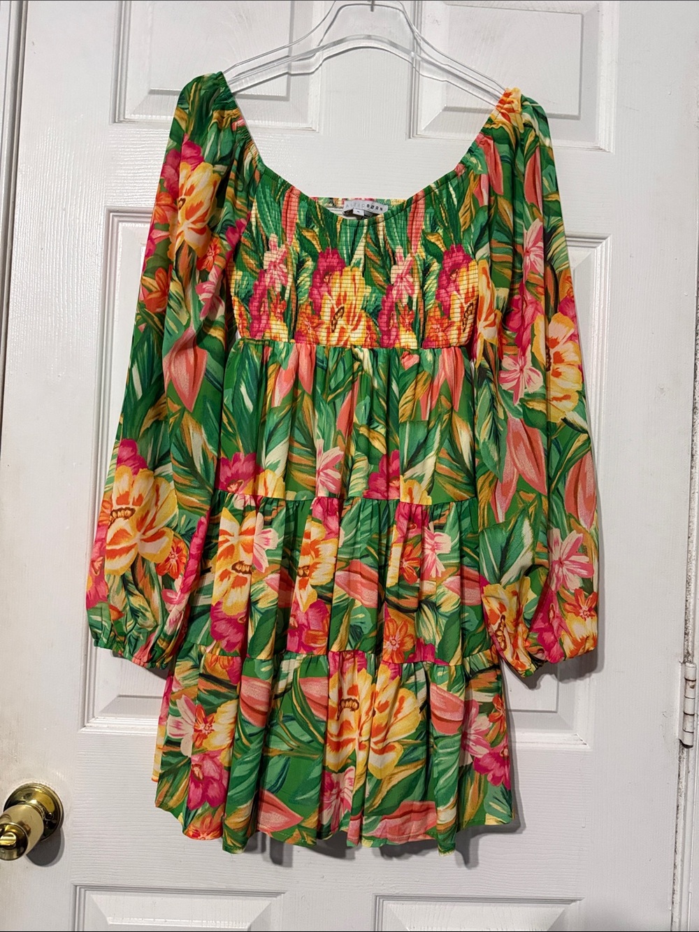 Baltic Born Acapulco Short Dress in Green Multi Print Size Small - Picture 5 of 8